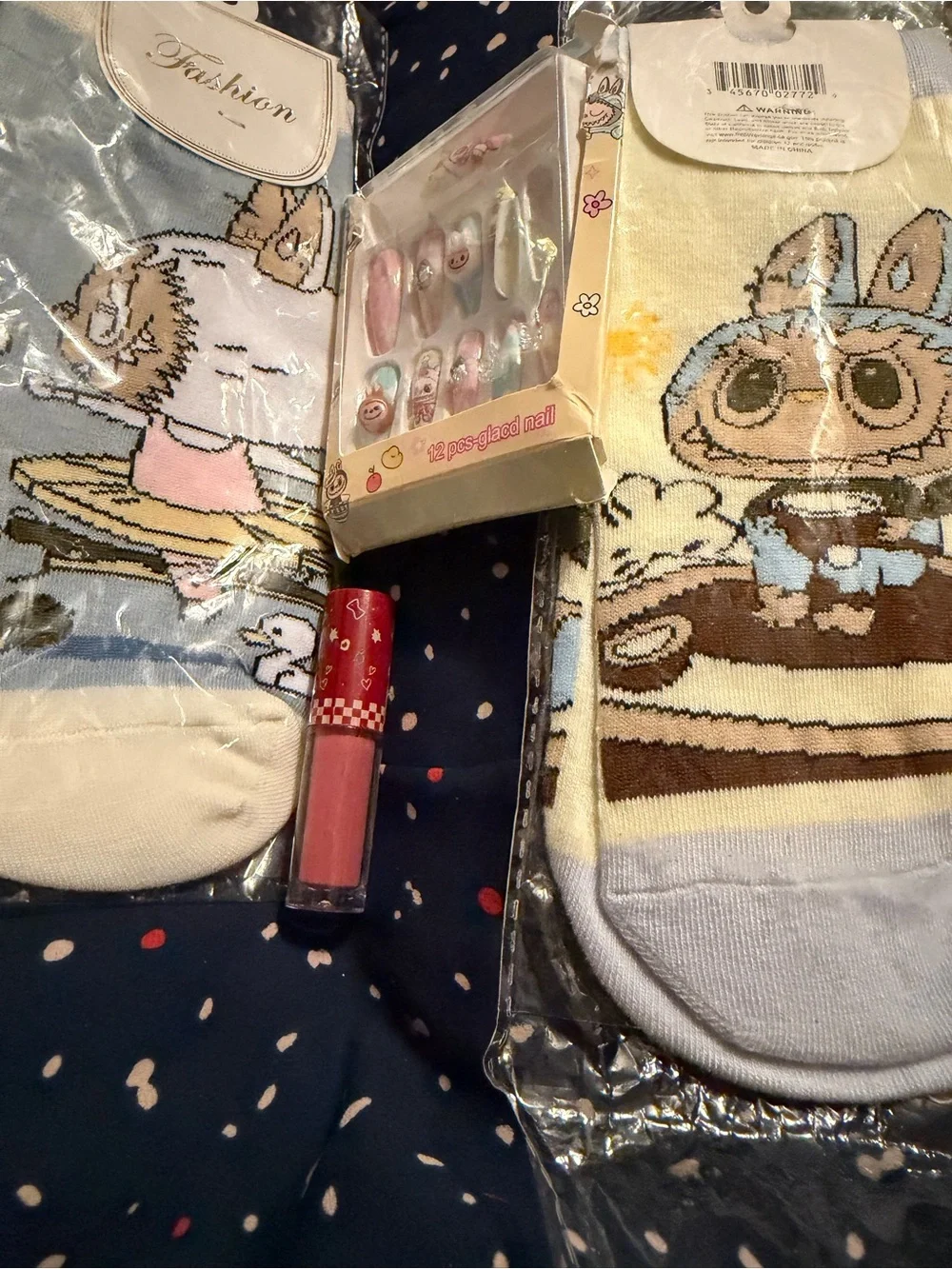 Cute Pastel Cartoon Labubu Press-On Nail Set and more